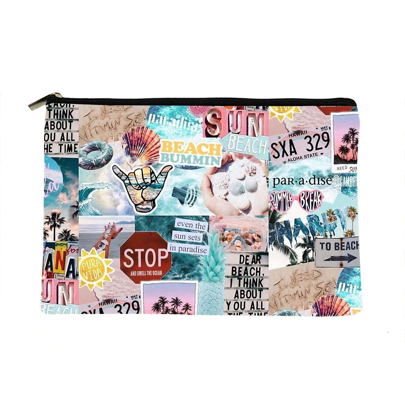 

Женская летняя косметичка с принтом, Модный женский органайзер для косметики, красочная дорожная сумка для хранения для женщин