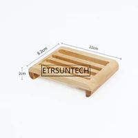 100pcs Natural Bamboo Soap Dishes Tray Holder Storage Soap Rack Plate Box Container Portable Bathroom Soap Dish