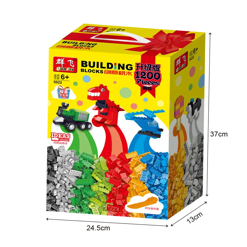 

1200pcs/Lot Boxed 3D Plastic Building Blocks Kids Toy DIY Creative Bricks Bulk Model Figures Educational Toys for Children Gifts