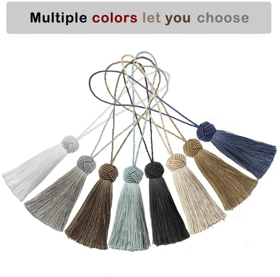 

8Pcs Fluffy Small Tassel Fringe for Sewing Curtain Tieback Pendant DIY Tassel Trim Curtains Decor Accessories Tassels Ribbon