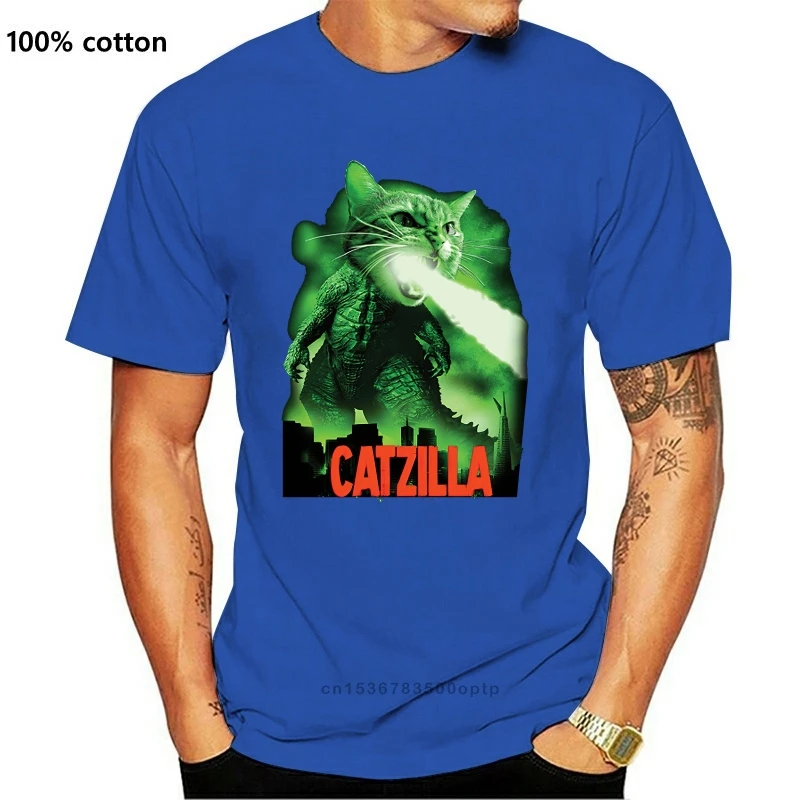 

Новая забавная Молодежная Футболка Catzilla с карикатурой, котенок, домашний питомец, Детская футболка