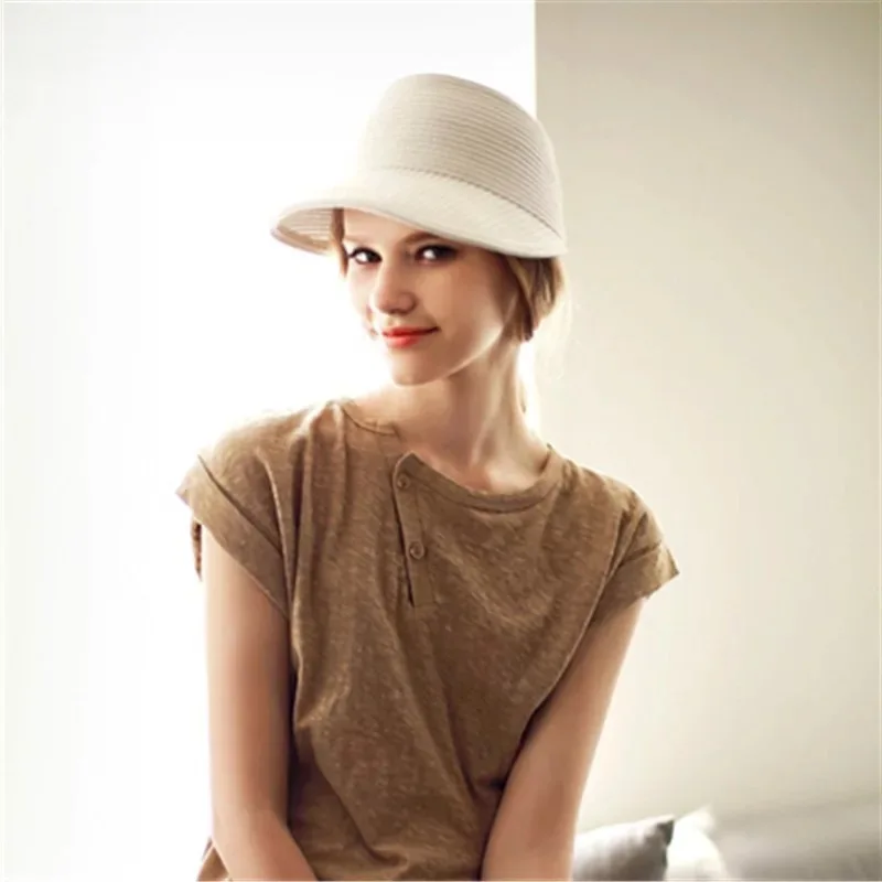 Women Sun Visor Cap Straw Baseball Cap Female Casual Sport Visors Caps Hollow Beach Hat Anti UV Floppy Hat Adjustable Summer Hat
