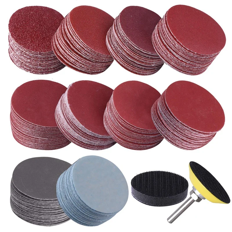 Discos para lijadora con placa de pulido abrasivo, papel de arena con vástago de 1/4 pulgadas para giratorios, 80-3000, 50 mm, 200 unidades