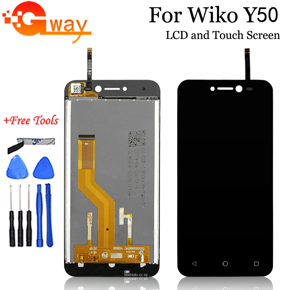 ЖК дисплей 5 0 дюйма для Wiko Y50 + кодирующий преобразователь сенсорного экрана в