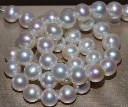 

noble jewelry 10-11 mm natural south sea white pearl necklace 14 K gold