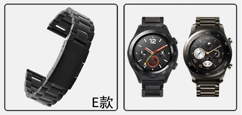 Для samsung gear S2/S3 ремешок для часов huawei watch 2 черный Высококачественный Браслет из нержавеющей стали 20 мм 22 мм Роскошный металлический браслет