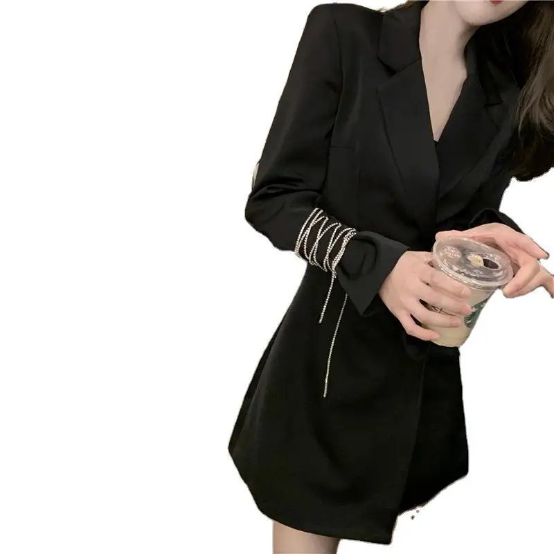 

Woman Dress Spring and Autumn New Style Chic Women Suit Dress Bandage Long Sleeve Long Suit Dress