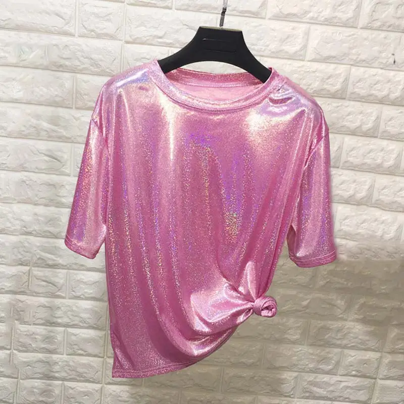 Футболка женская блестящая | Женская одежда