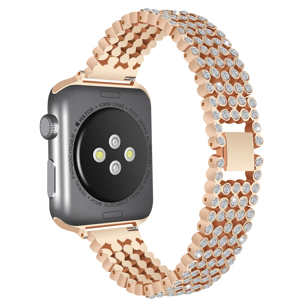 

Rhinestone Strap For Apple Watch Band 38/40 mm Stainless Steel replacement Bracelet Strap for Apple Watchband 42/44 mm Bracelet
