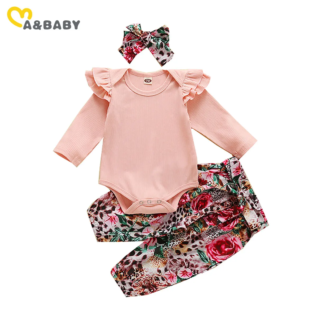 

Ma&Baby 0-18M Autumn Spring Baby Girl Clothes Set Newborn Infant Girl Floral Clothing Knitted Romper Flower Pants Outfits
