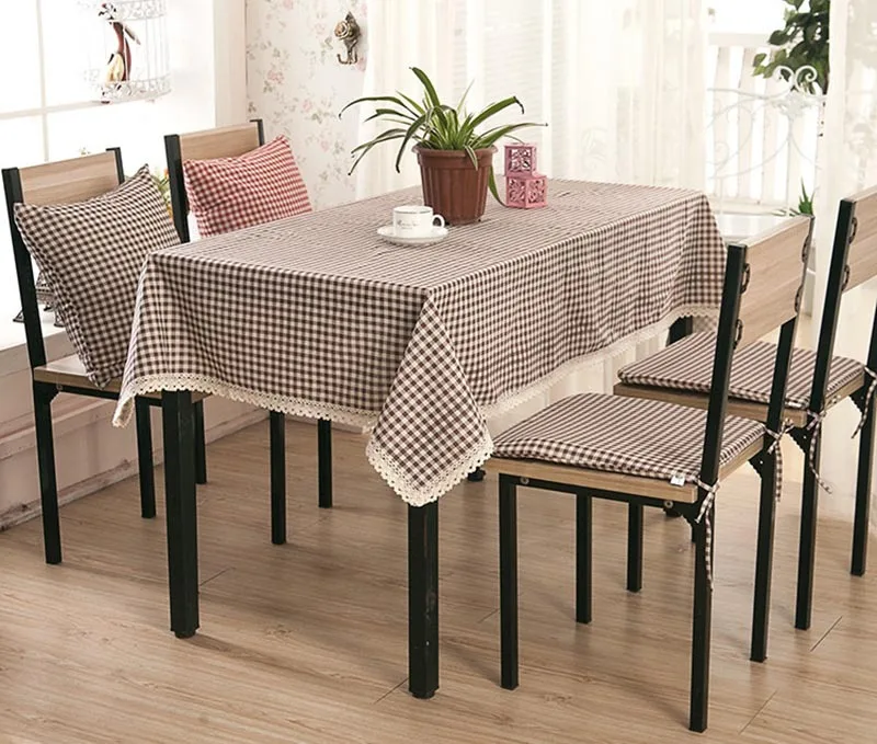 

Korean Literary Plaid Tablecloth Cotton Linen Table Cloth Rectangular Dining Table Cover Coffee Table Tablecloths Mantel Mesa