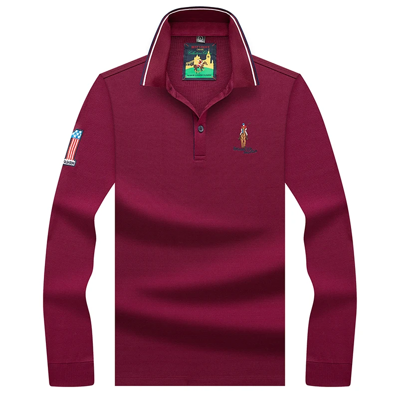 Высококачественная Однотонная рубашка поло с 3D вышивкой деловая повседневная