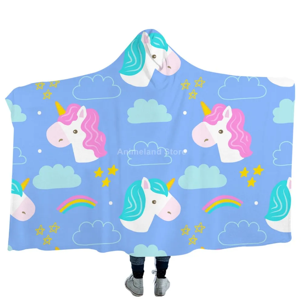 Comprare Coperta Con Cappuccio In Lana Di Cotone Animale Con Stampa 3D Unicorno Cartoon Per Letti Copriletto Per Bambini Coperte Da Tiro Decorazione Personalizzata Lusso