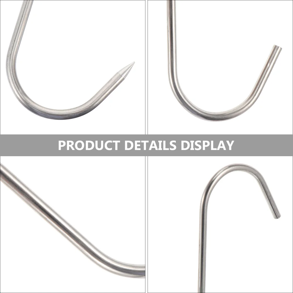

10PCS Meat Hooks Hooks Stainless Steel Poultry Hooks Hanging Drying Hook