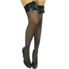 Носки, чулочно-носочные изделия, женские атласные милые сексуальные чулки с бантом, длинные прозрачные высокие чулки, нижнее белье, сексуальные чулки до бедра