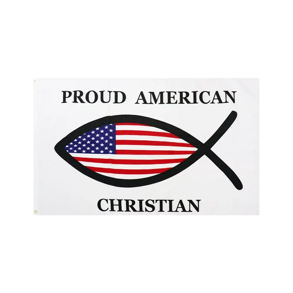 

90x150cm Proud American Christian Flag