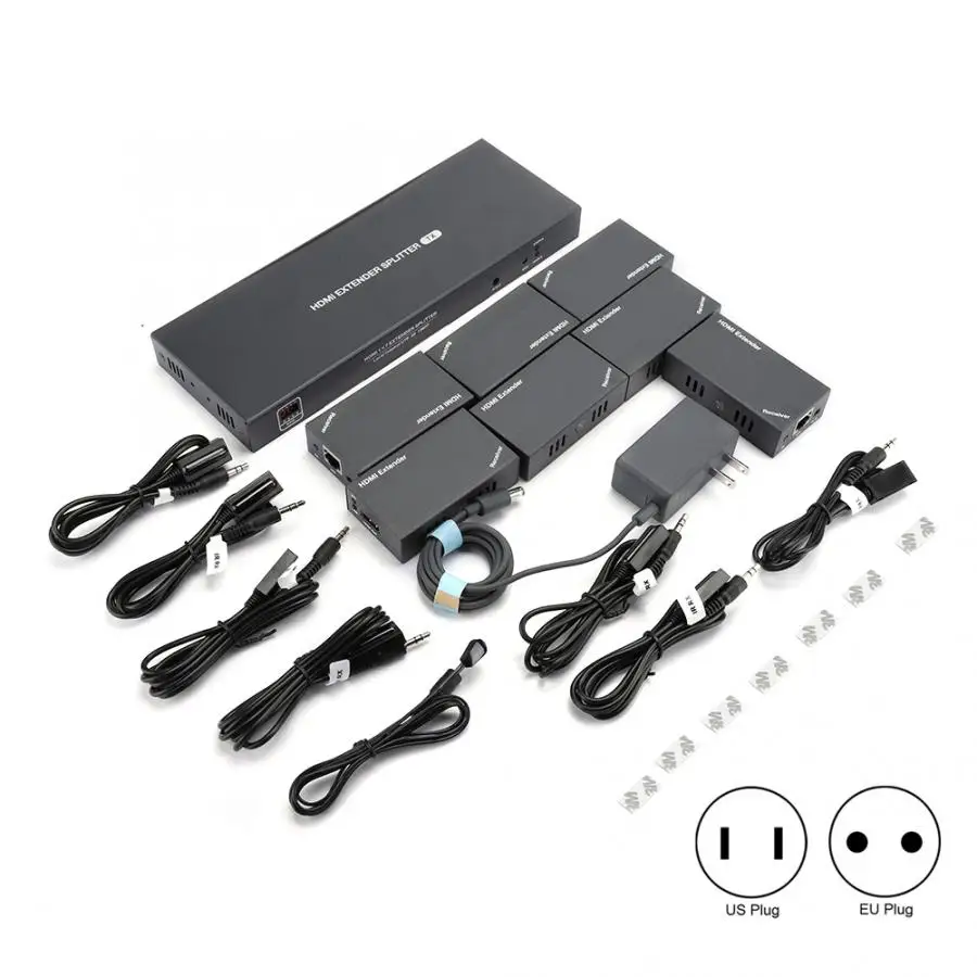 1080P 1 в 7 выход 50 метров HD передача HDMI удлинитель с ближнего конца 110 В-240 В