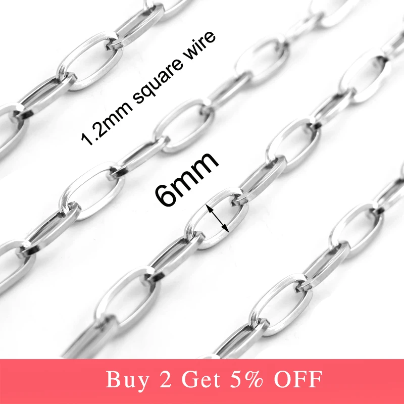 Цепочка из нержавеющей стали серебристого/золотого цвета для изготовления