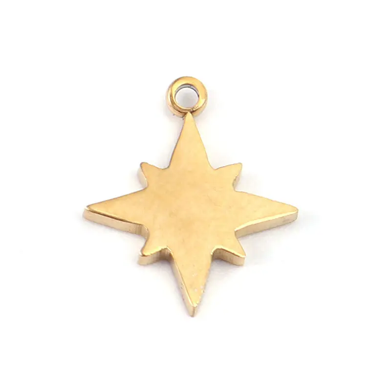 

2PCs Fashion Stainless Steel Charm Pendants Star Shape New Gold Charms Findings For Jewelry Making Accessories Gift 11mm x 10mm