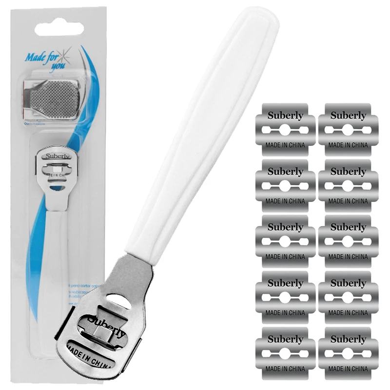 

Бритвенная пилка для ног, средство для удаления мозолей, инструмент для ухода за кожей рук, с 10 лезвиями для бритья