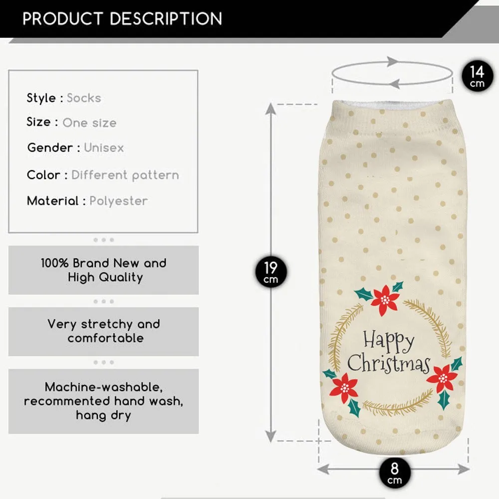 Женские рождественские носки женские зимние теплые 3D мультфильм снеговик с