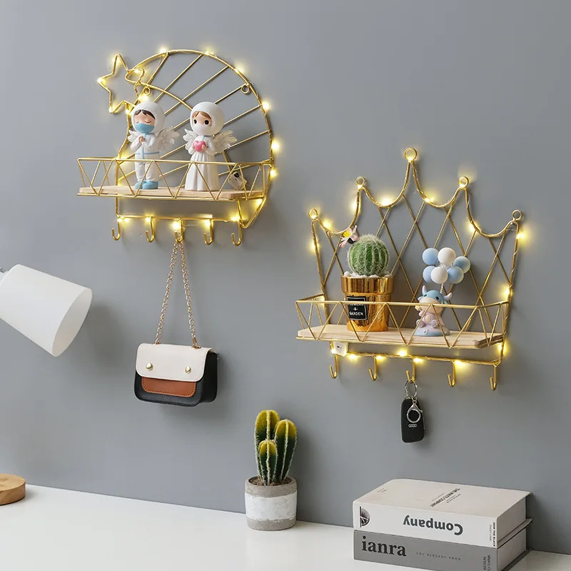 

Non Perforated Decorative Pendant Wall Decoration Living Room Milk Tea Shop Hydroponic Wall Hanging Wall Shelf Nordic Creative