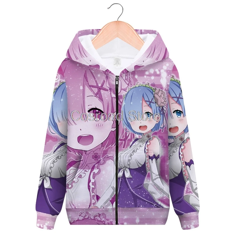 Cosroad Re: zero Косплей толстовки Life in a Different World от Zero с капюшоном на молнии свитера