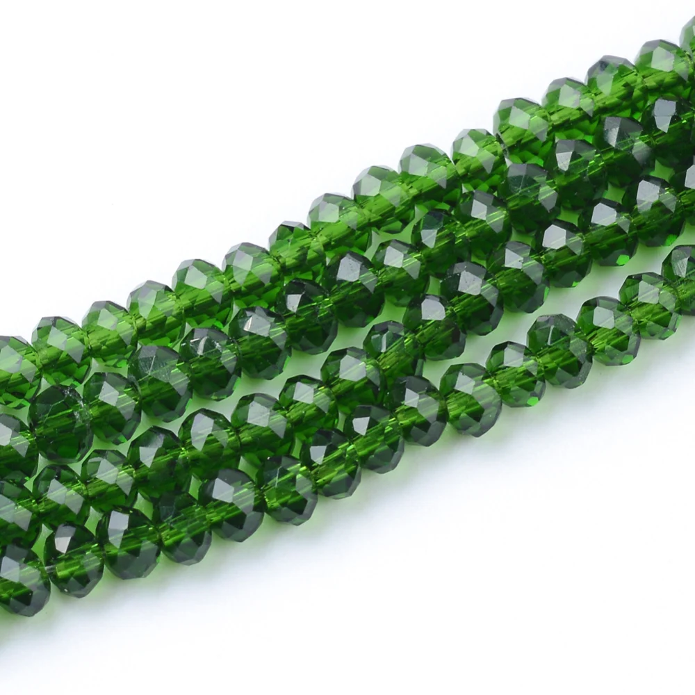 

Прозрачные стеклянные бусины, 1 нить, граненые, Круглые, зеленые, 3x2 мм, отверстие: 0,5 мм, около 188 ~ 190 шт./нить, 16,7 дюйма