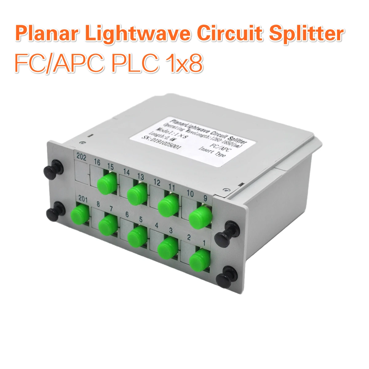 

FC/APC PLC 1x8 разветвитель оптоволоконного сигнала FTTH PLC разветвитель 1*8 плоский световой разветвитель