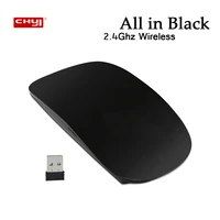 chuyi all in black 2 4g wireless mouse magic arc design mause ultra slim portable mause for laptop pc office cool guy gift