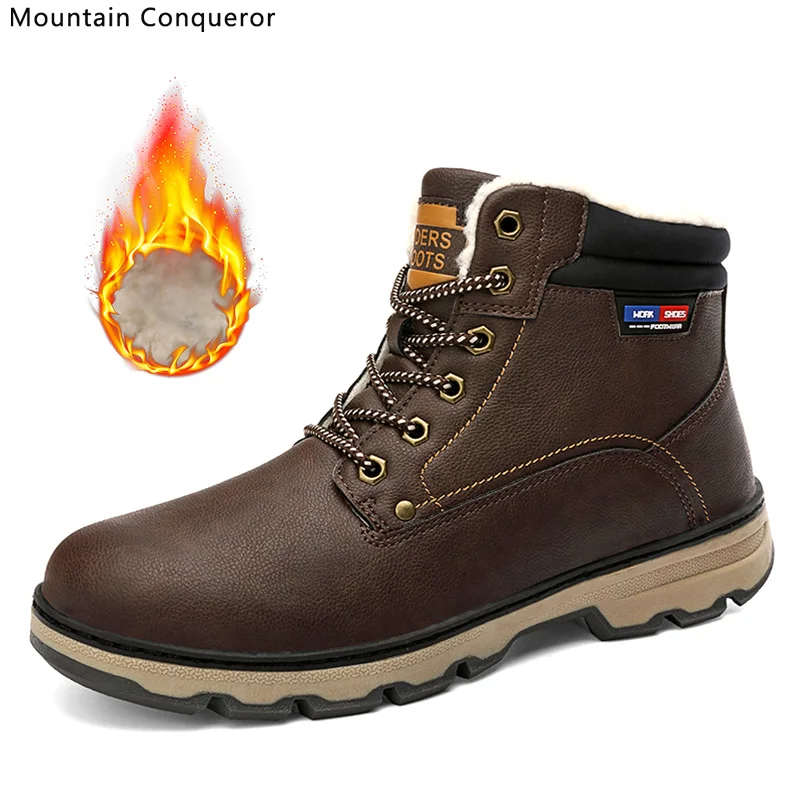 Горные завоеватели зимние мужские ботинки уличные теплые водонепроницаемые