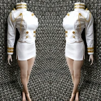 16 scale womens soldier white sailing uniform set long sleeve jacket white pencil skirt for 12 inches action figure