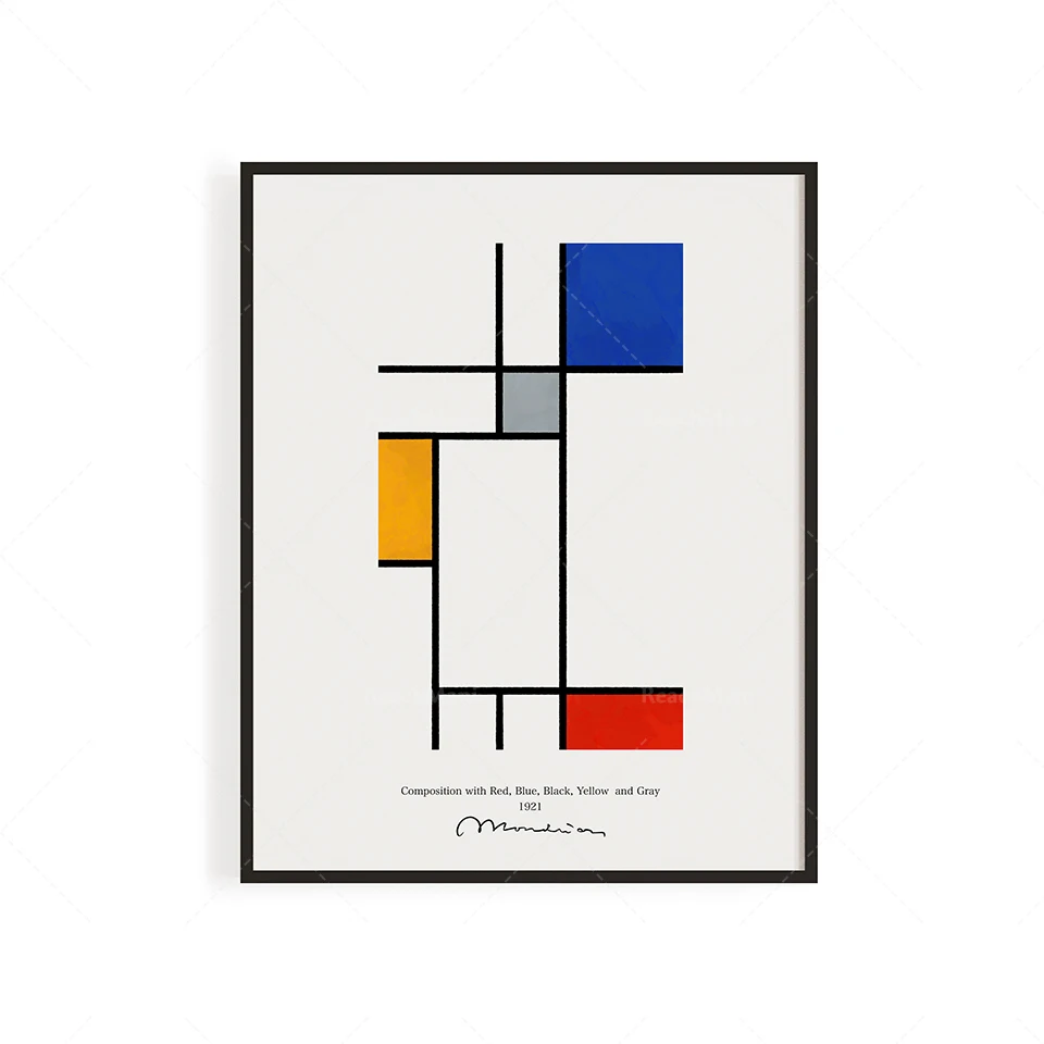 Выставочный плакат Piet Mondrian | Печать Абстрактное искусство Современное Настенный