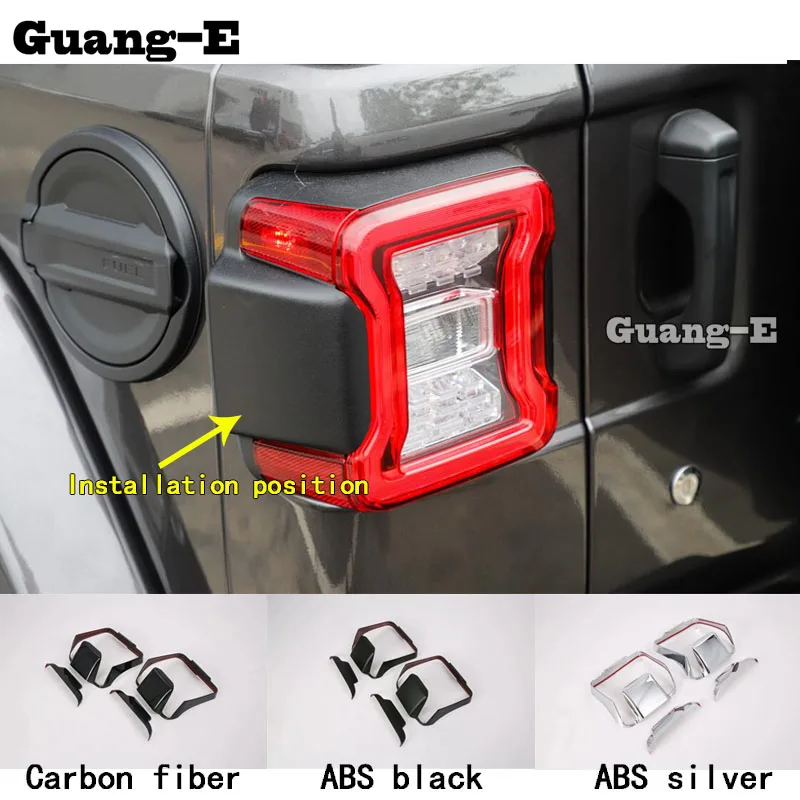 

Car Body Styling Cover Detector Abs Chrome Trim Back Tail Rear Light Lamp Frame 4pcs For Jeep Wrangler Jl 2018 2019 2020 2021