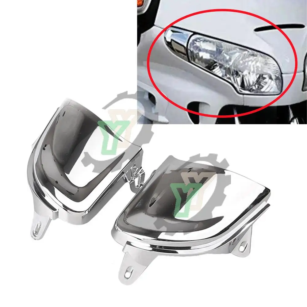 

For Honda Goldwing Gold Wing GL1800 2001-2017 2013 2014 2015 2016 Motorcycle Chrome Front Headlight Cover Decoration Trims case