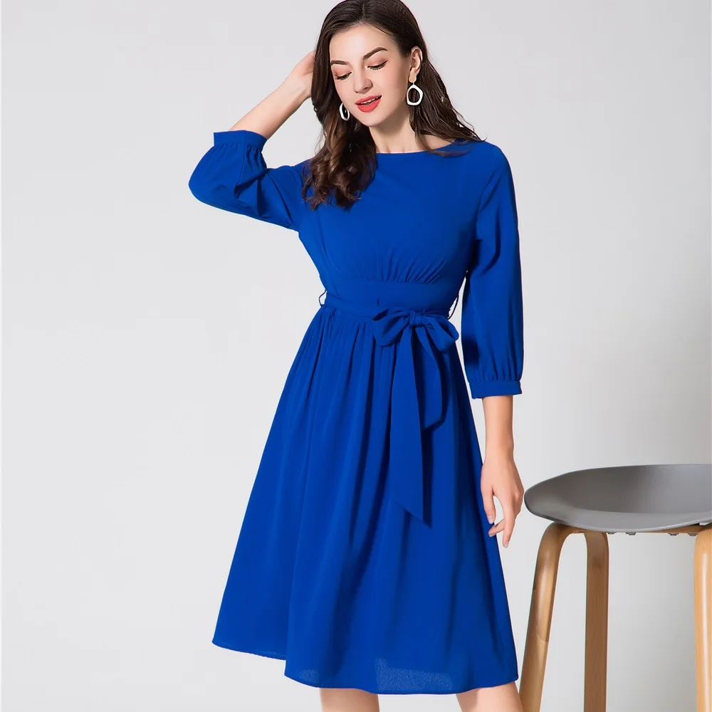 ZOGAA 2020 женские вечерние платья с длинным рукавом однотонные Макси в винтажном