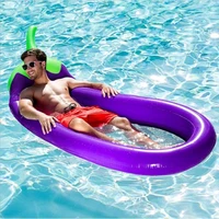 250cm gaint eggplant inflatable mattress swimming ring for adult pool float bed floating row tube swimming circle pool party