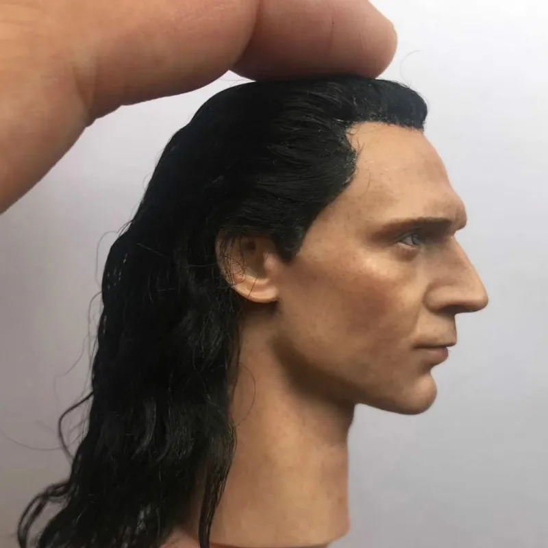 С реальными волосами Loki Head Sculpt масштаб 1/6 хидлерстон голова треммер резьба модель