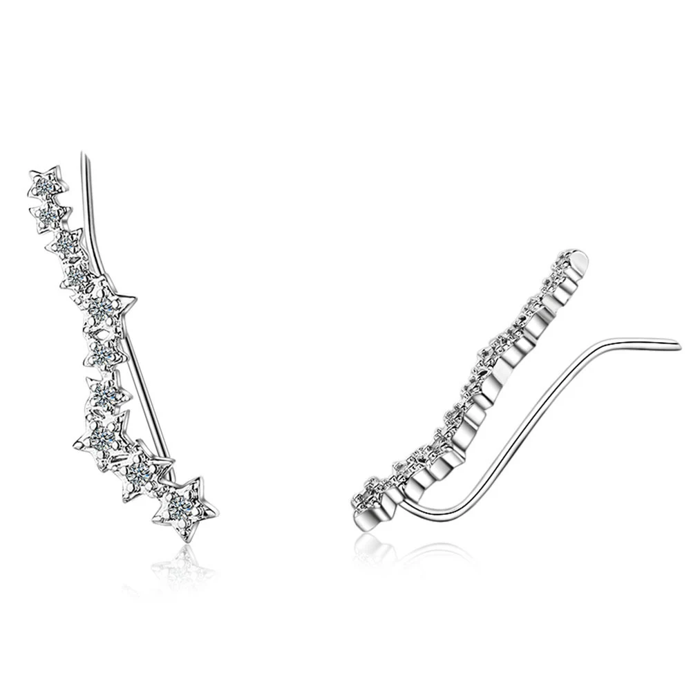 Женские длинные серьги-гвоздики с фианитом украшенные кристаллами | Украшения и