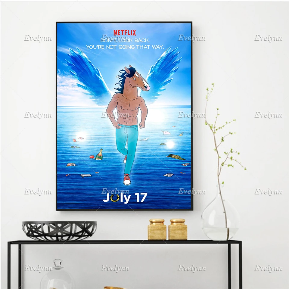 

People Horse Angel Retro Poster Living Room Decoration Canvas Painting Home Decor Canvas Wall Art Prints Gift Floating Frame