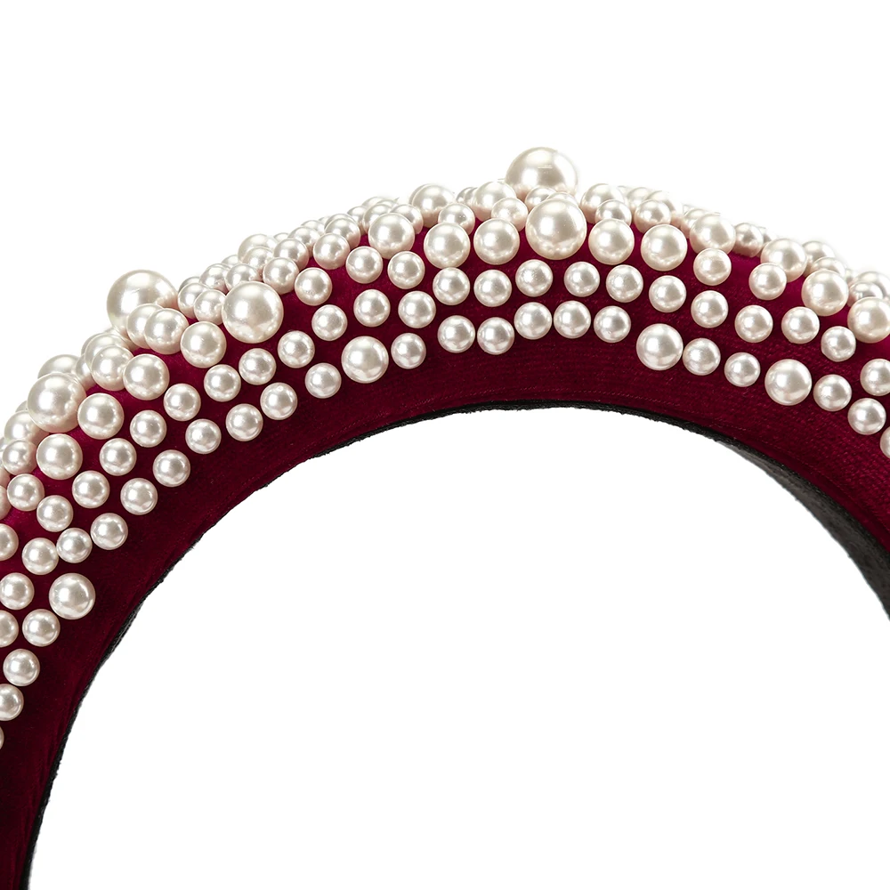 MOLANS Pearl Padded Sponge Vintage Hair Hoop Fashion Elegant Hair Band Women Headband Hair Accessories Headwear New