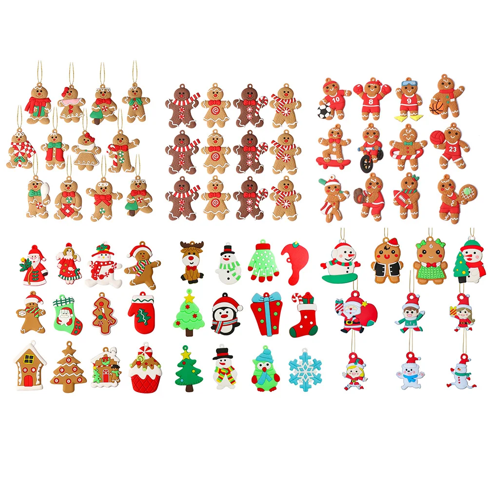 Имбирные украшения для рождественской елки, милый подарок для детей из мягкого ПВХ, Классическая Рождественская елка с имбирным человеком