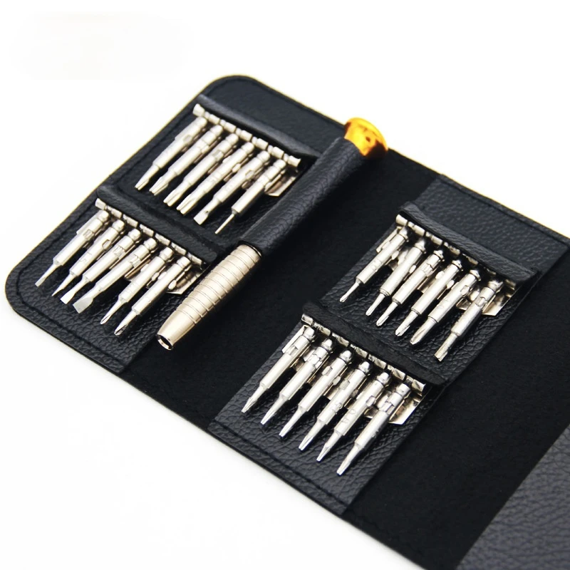 

25 in1 leather case leather bag 5-corner 0.8t6 multi-purpose mobile phone precision Watch glasses aluminum alloy screwdriver set