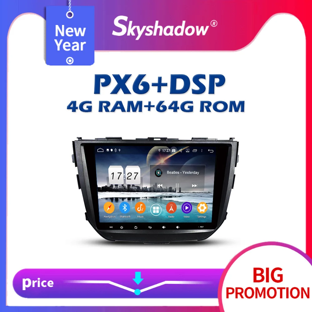 720P PX6 автомобильный DVD плеер DSP Android 10 0 4 Гб + 64 GPS RDS Авто радио Wi Fi Bluetooth для SUZUKI Vitara