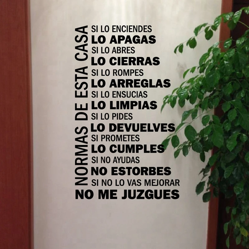 

Испанский ДОМ ПРАВИЛА Виниловые наклейки на стены стикеры семейная цитата в испанский украшения домашний декор
