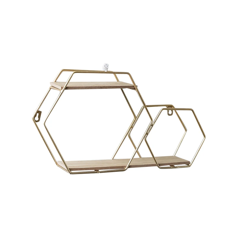 Полка двойная Шестигранная настенная полка для гостиной ТВ приставка Настенная