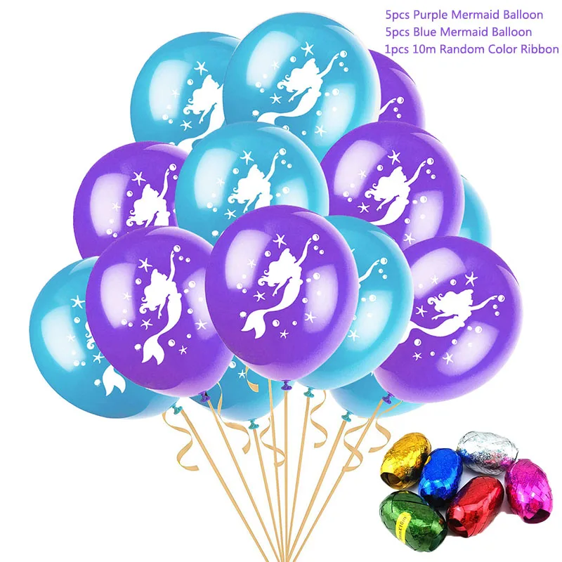 15pcs mermaid D STARLZMU 9 шт Русалка шары металлик хром шары Русалка цвета в фиолетовый зеленый и синий шары из латекса цвета металлик Вечерние - Цвет: 15pcs mermaid D