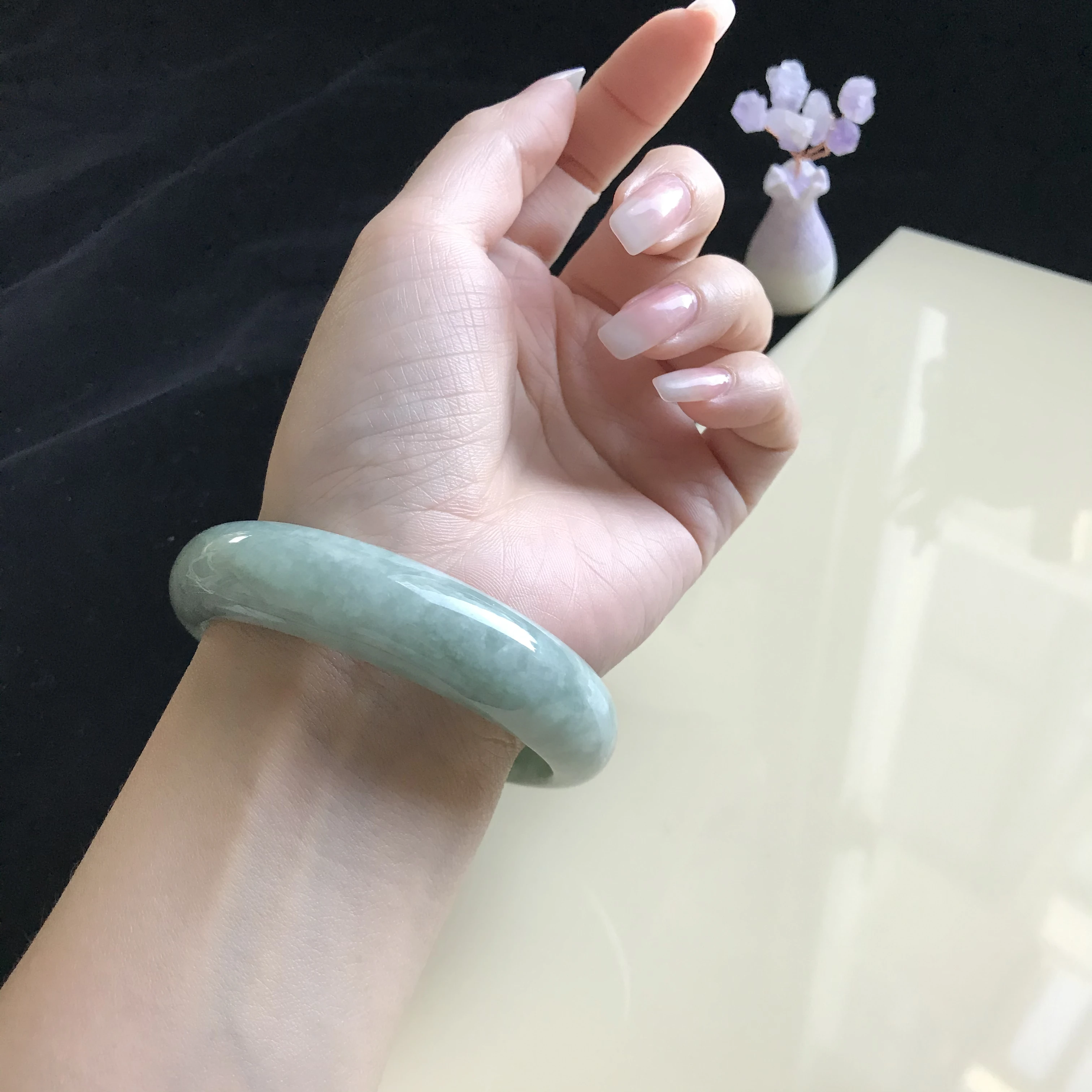 

Burma 100%Genuine High-end Jadeite Bracelet Jewelry Jade Bangles For Women 59 mm(With Certificate)