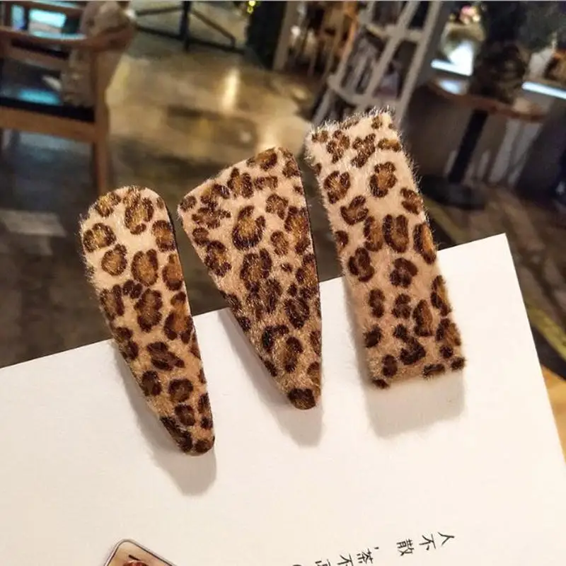 1 шт. Модные Винтажные заколки для волос с леопардовым принтом ткань большая