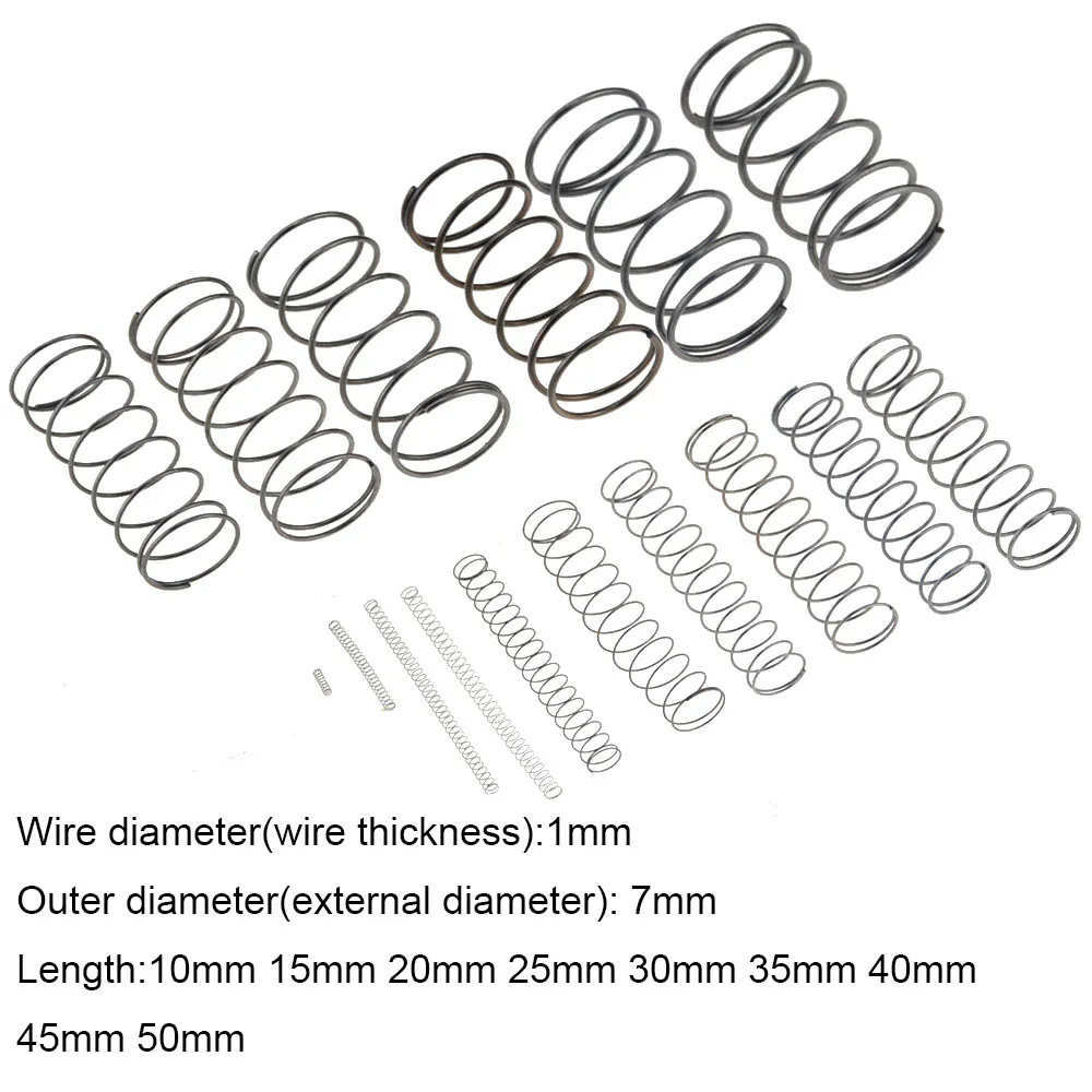 

Пружина механического возврата, внешний диаметр 7 мм, 1, 7 х10, 50 мм, 1,0 х7, 10 шт.